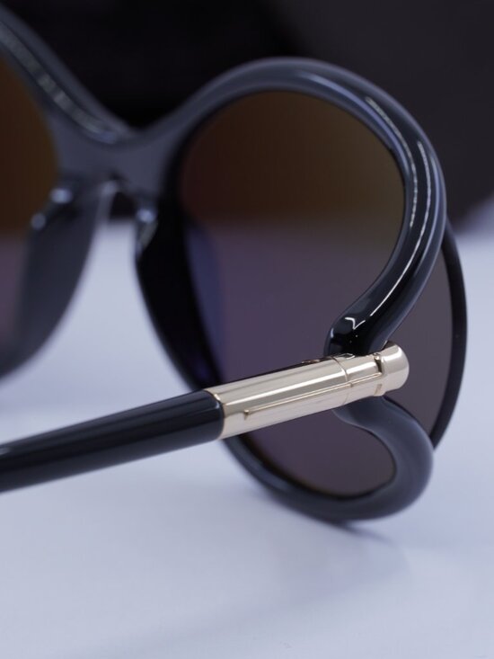 Tom Ford Melody FT1090 01A Geometric Sunglasses - Shiny Black/Smoke main image 7